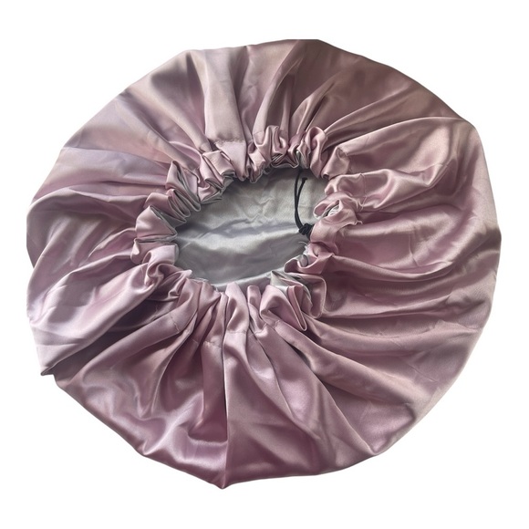 Luxury Satin Reversible Bonnet – Silver & Pink - Picture 2 of 2